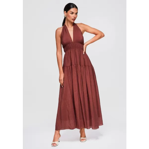  Dámske šaty OMBRE OW-DLR-E0001 BROWN 