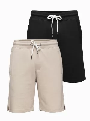 Pánsky set kraťas OMBRE Z124 BLACK/BEIGE