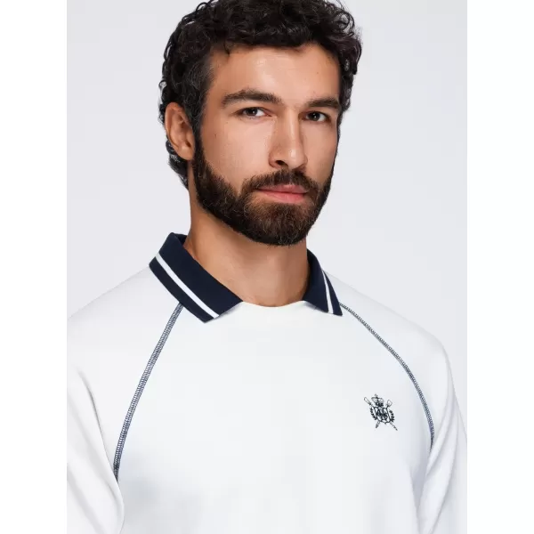  Pánska mikina OMBRE OM-SSNZ-0269 OFF-WHITE 