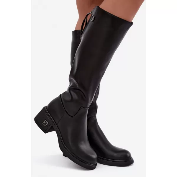  Dámske čižmy VINCEZA 67056 LEATHER BLACK 