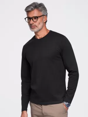 Pánske tričko OMBRE OM-LSBL-0142 BLACK