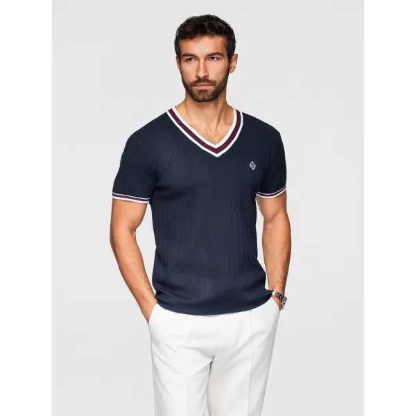  Pánske tričko OMBRE OM-TSCT-0266 NAVY BLUE 
