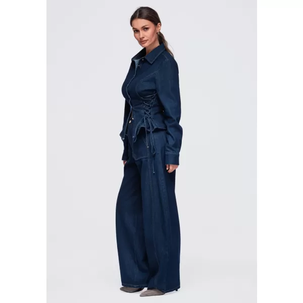  Dámske nohavice OMBRE OW-PA-E0017 DARK BLUE 