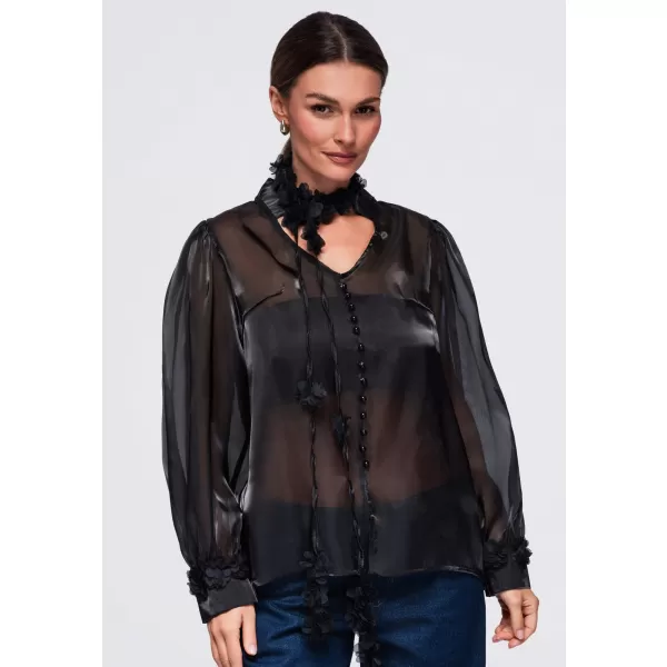  Dámska blúzka OMBRE OW-TS-E0086 BLACK 
