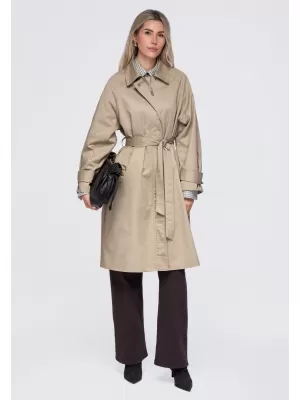 Dámsky kabát OMBRE OW-CT-E0002 BEIGE