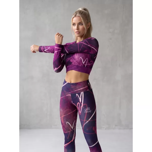  Dámske dlhé legíny premium (nové veľkosti) ALTISPORT VOJ/ALW082LEG05 FIALOVÁ 