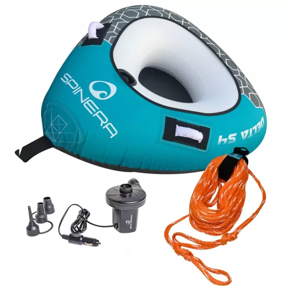  Nafukovacie ťahadlo SPINERA TRIANGLE TUBE - SET S PUMPOU A LANEM TURQUOISE-BLACK 
