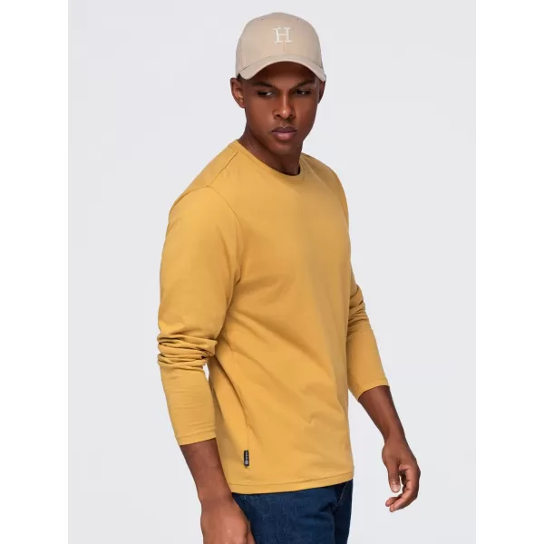  Pánske tričko OMBRE OM-LSBL-0142 MUSTARD 