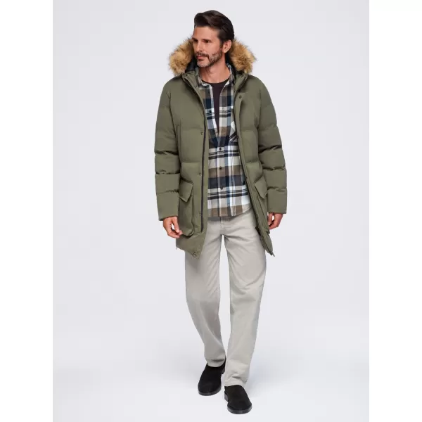  Pánska parka OMBRE OM-JALJ-0310 DARK OLIVE 