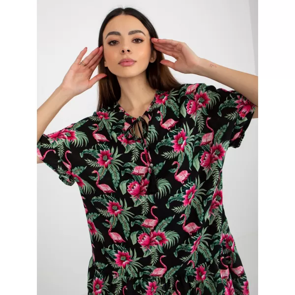  Dámske šaty SUBLEVEL D73771M30306C BLACK AND GREEN 
