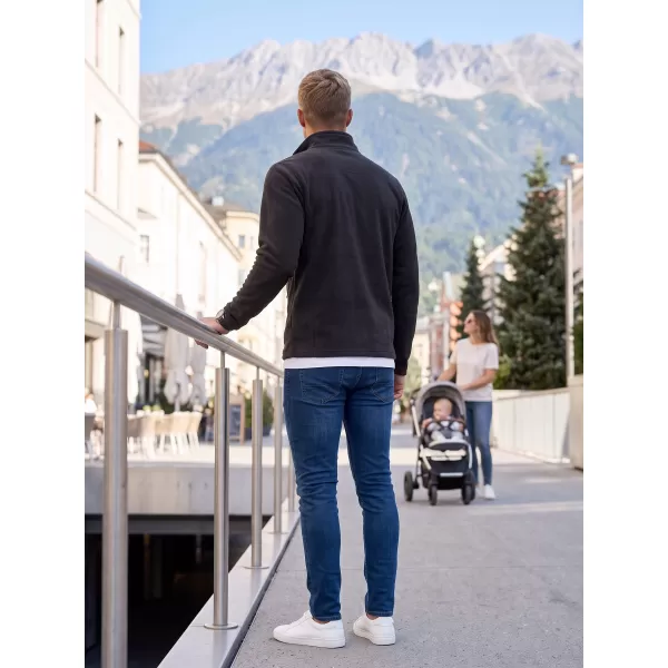  Pánska fleece mikina ALTISPORT ALM002852 ČIERNOSTRIEBORNÁ 