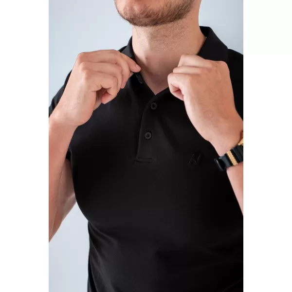  Pánske tričká NEBBIA MIKE MUSCLE FIT POLO 157 BLACK 