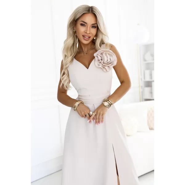  Dámske šaty NUMOCO 669-3 BÉŽOVÁ 