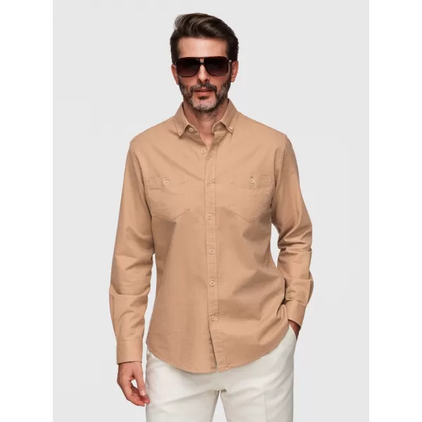  Pánska košeľa OMBRE N-OM-SHCS-0134 LIGHT BROWN 
