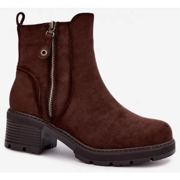  Dámske členkové topánky S.BARSKI HY62-8101 CHOCOLATE 