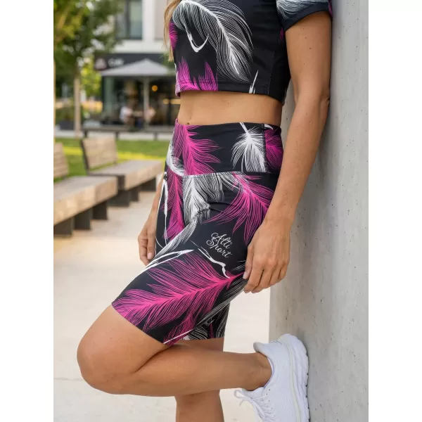  Dámske legíny nad kolená premium (nové veľkosti) ALTISPORT VOJ/ALW001LEG06 ČIERNA/RUŽOVÁ 