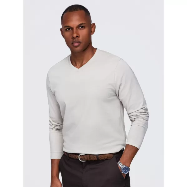  Pánske tričko OMBRE OM-LSBL-0143 LIGHT BEIGE 