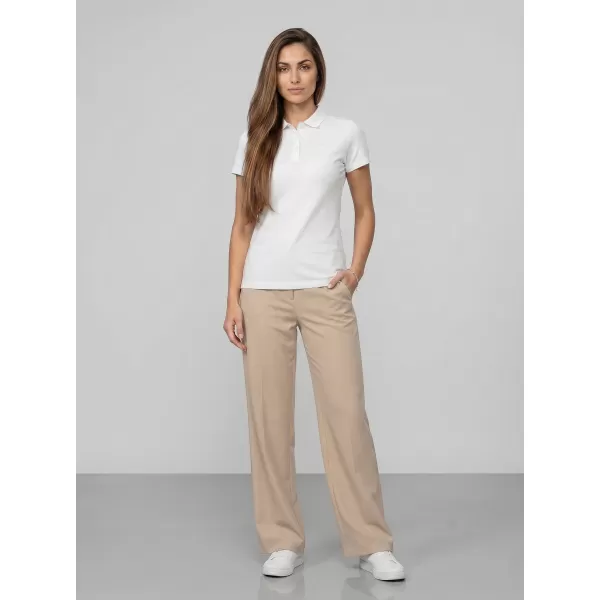  Dámske tričko s golierom 4F WMM00TPTSF0768 WHITE 