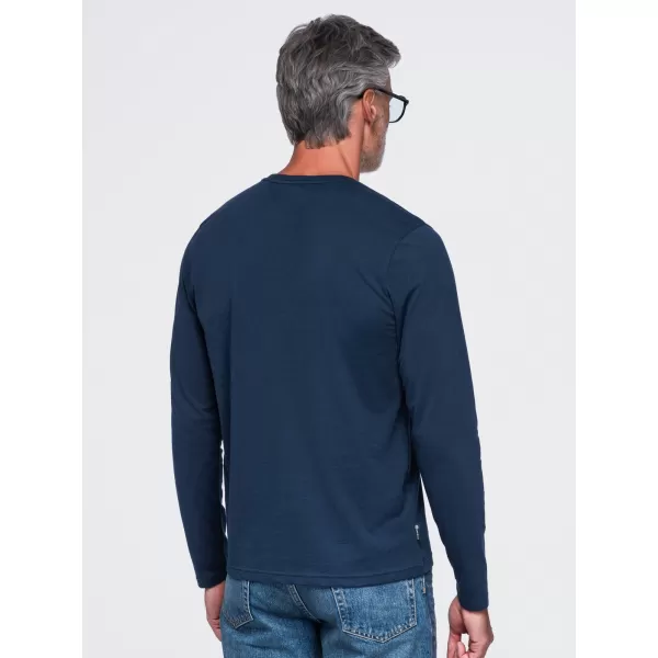  Pánske tričko OMBRE OM-LSBL-0143 NAVY BLUE 