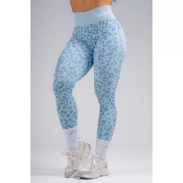  Kompresné push-up legíny s leopardím vzorom NEBBIA PRIMAL 849 BLUE LEOPARD 