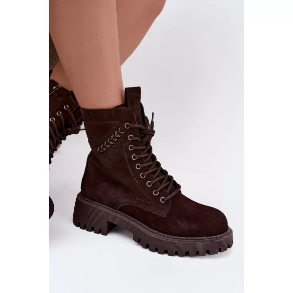  Dámske členkové topánky D&A JC62-1035 BROWN 