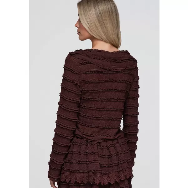  Dámska blúza OMBRE OW-TS-E0067 DARK BROWN 