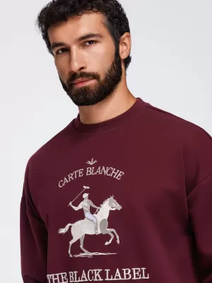 Pánska mikina OMBRE OM-SSNZ-0267 BURGUNDY