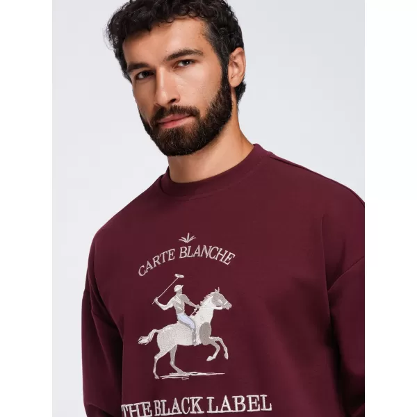  Pánska mikina OMBRE OM-SSNZ-0267 BURGUNDY 