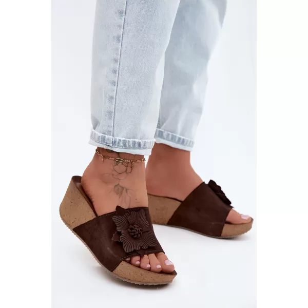  Dámske šľapky ZAZOO 40312 CHOCOLATE 