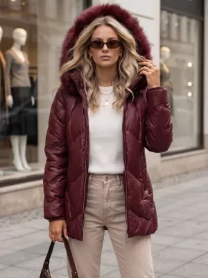 Dámska bunda DSTREET TY5813 BORDOVÁ