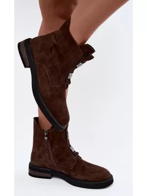Dámske členkové topánky D&A CR62-3335 BROWN