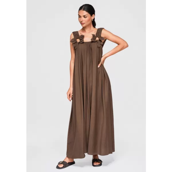  Dámske šaty OMBRE OW-DLR-E0014 BROWN 