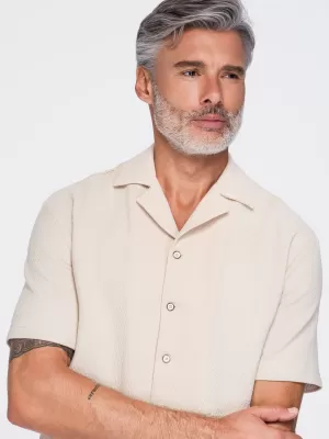 Pánska košeľa OMBRE OM-SHSS-0220 OFF-WHITE