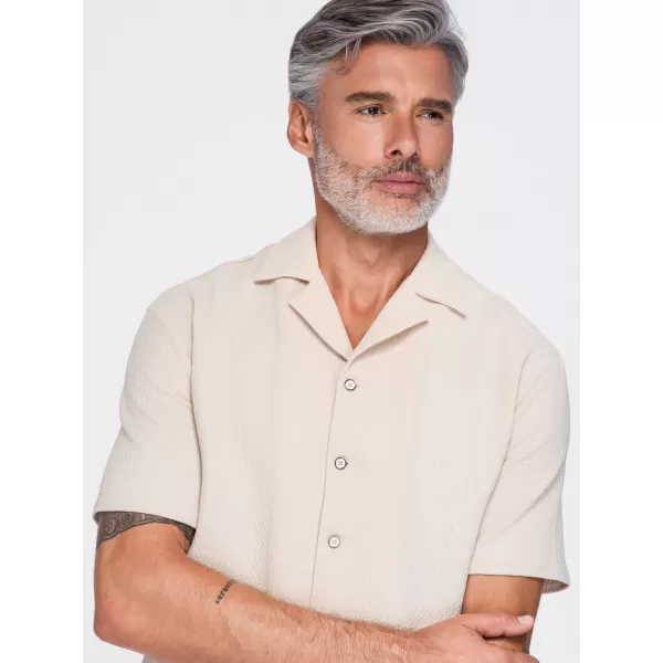  Pánska košeľa OMBRE OM-SHSS-0220 OFF-WHITE 
