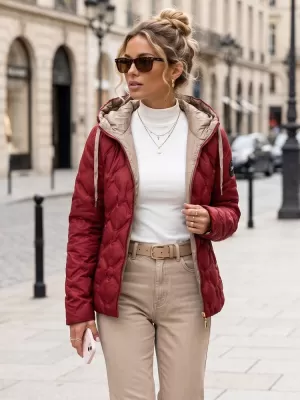 Dámska bunda DSTREET TY5885 BORDOVÁ