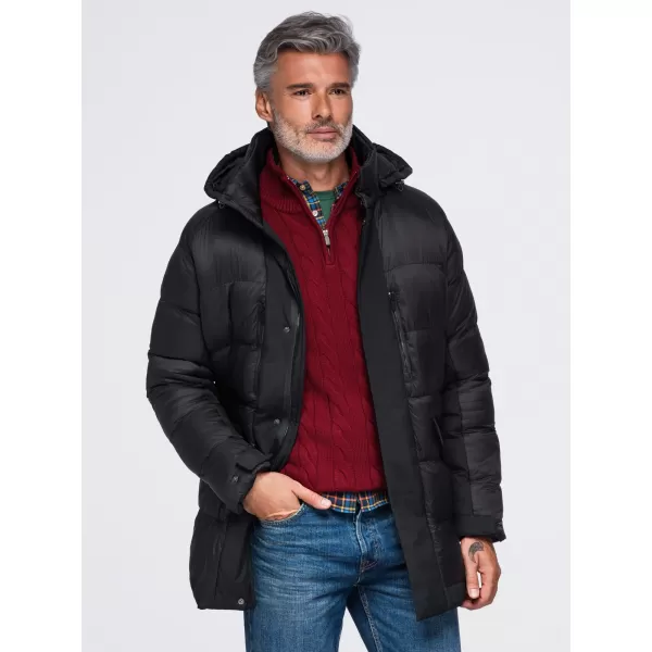  Pánska zimná bunda OMBRE OM-JALJ-0263 BLACK 