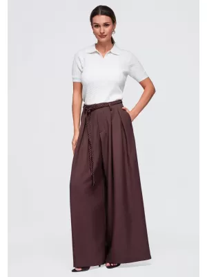 Dámske nohavice OMBRE OW-PA-E0018 BROWN