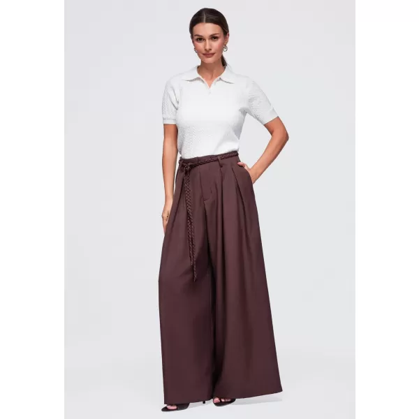  Dámske nohavice OMBRE OW-PA-E0018 BROWN 