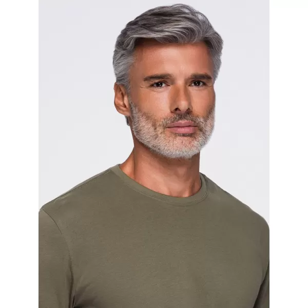  Pánske tričko OMBRE OM-LSBL-0142 DARK OLIVE 