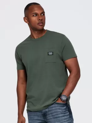 Pánske tričko OMBRE OM-TSCT-0305 DARK OLIVE