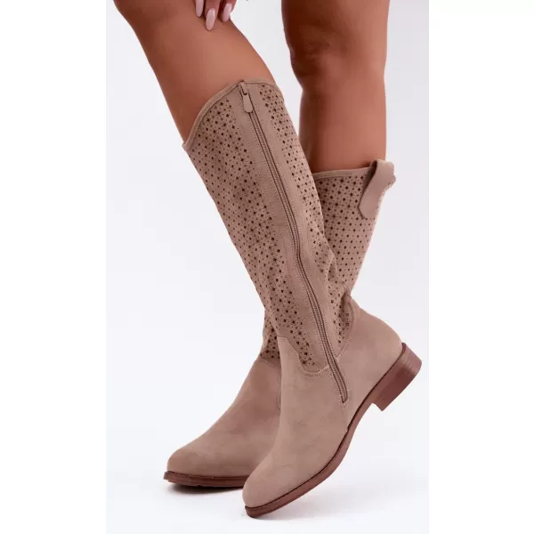  Dámske čižmy S.BARSKI HY62-8144 BEIGE 
