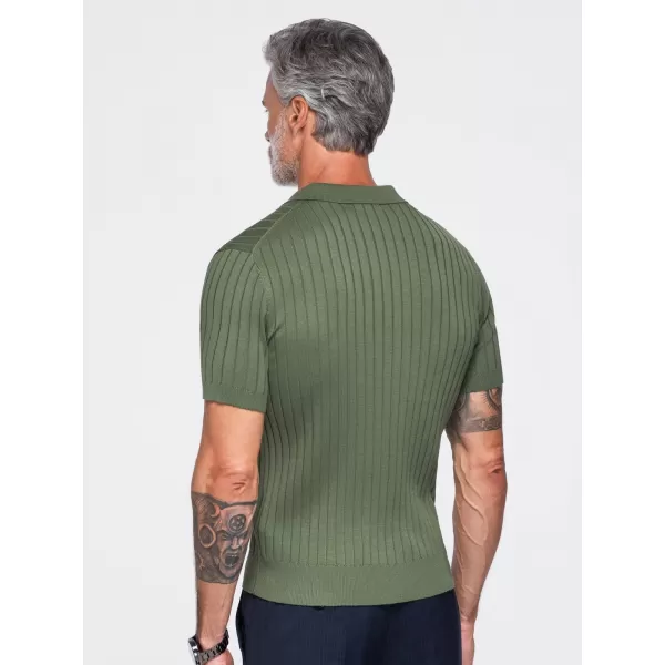  Pánske polo tričko OMBRE OM-POSS-0180 OLIVE 
