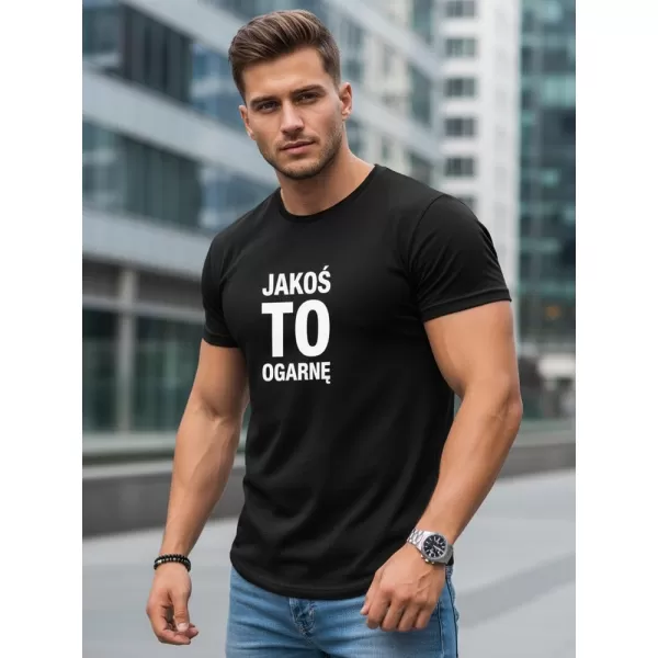  Pánske tričko DSTREET NX0116R-BK ČIERNA 