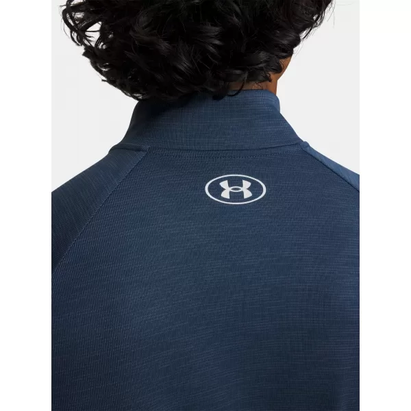  Pánske tričko UNDER ARMOUR UA TECH TEXTURED 1/2 ZIP 1382797-498 MODRÁ 