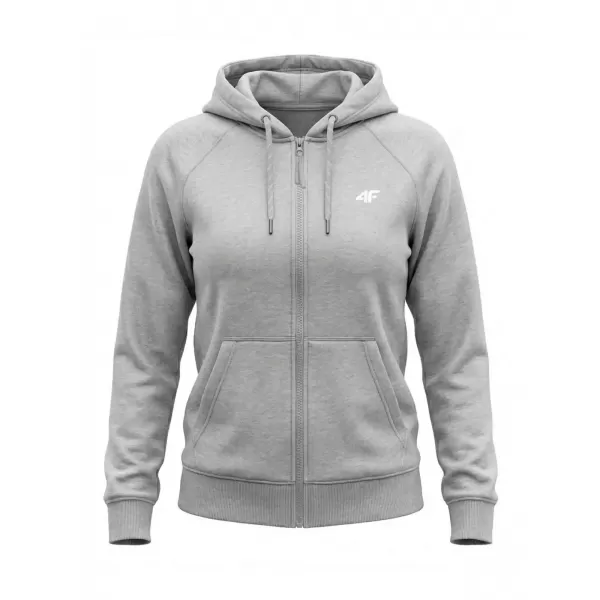  Dámska mikina 4F WMM00TSWSF2535 COLD LIGHT GREY MELANGE 