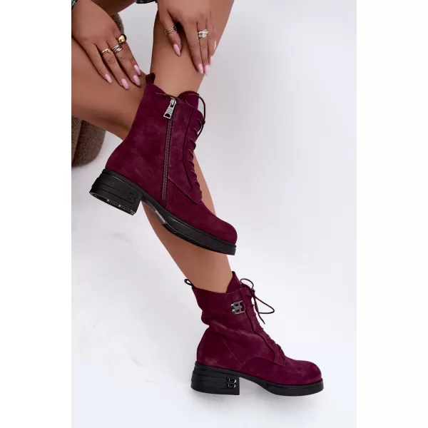  Dámske členkové topánky VINCEZA 67044 BURGUNDY 