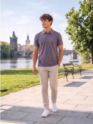 Pánske tričko s golierom ALTISPORT NP/ALMST90601 SLATE GREY
