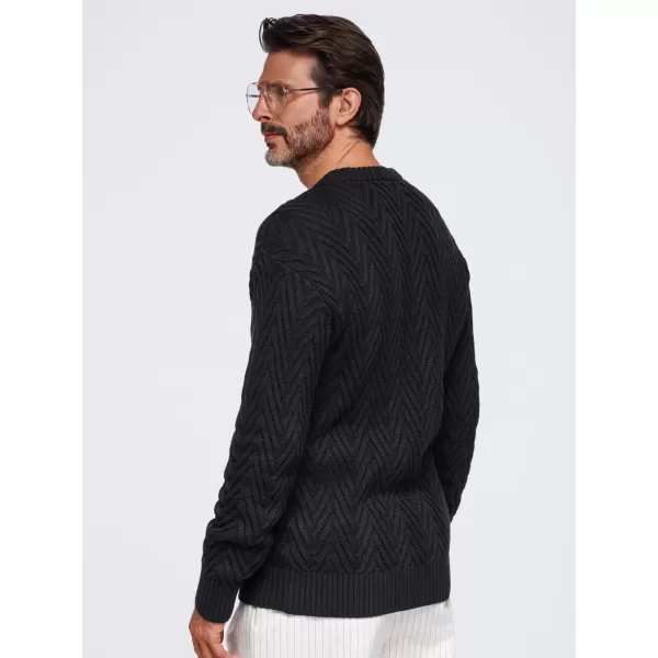  Pánsky sveter OMBRE OM-SWSW-0190 BLACK 