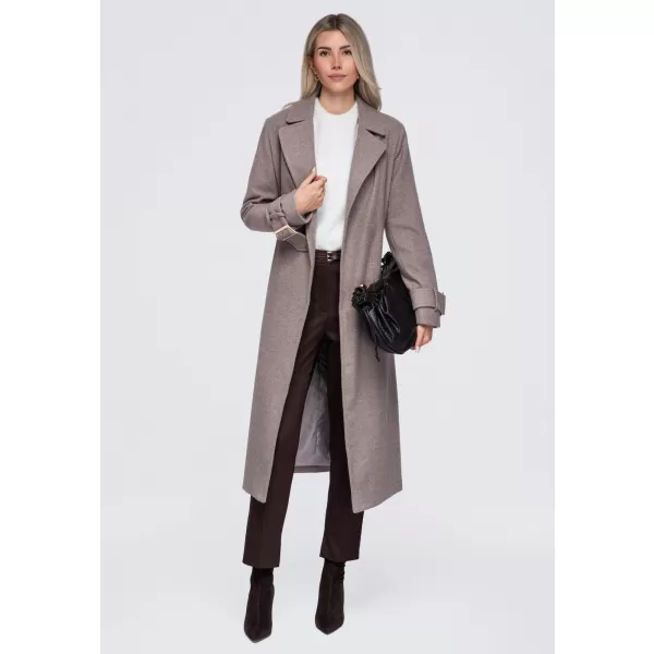  Dámsky kabát OMBRE OW-CT-E0006 COFFEE-COLOURED 