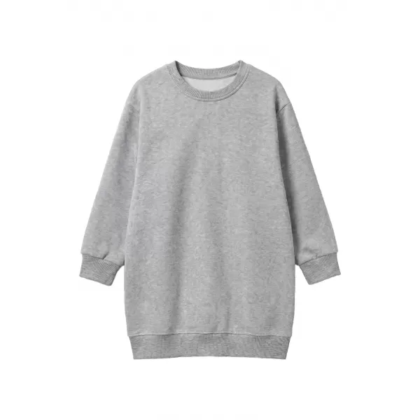  Dievčenské mikinové šaty URBAN CLASSICS UCK8565-03061 HEATHER GREY 